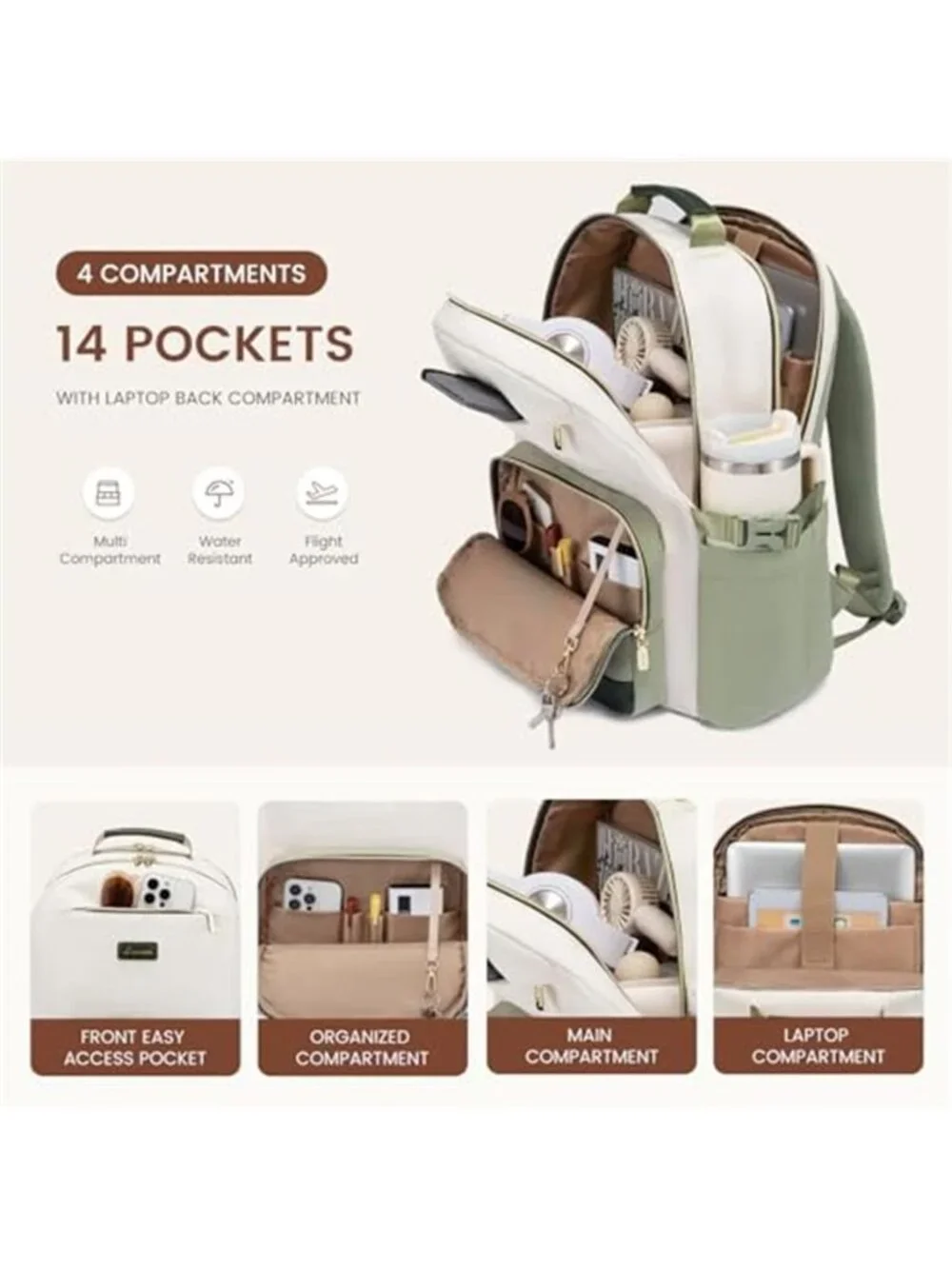 Womens Laptop Backpack Travel Work School Computer Bag Large Carry On Backpack